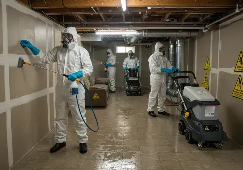 Basement Moisture Removal and Structural Drying process in Monticello, FL